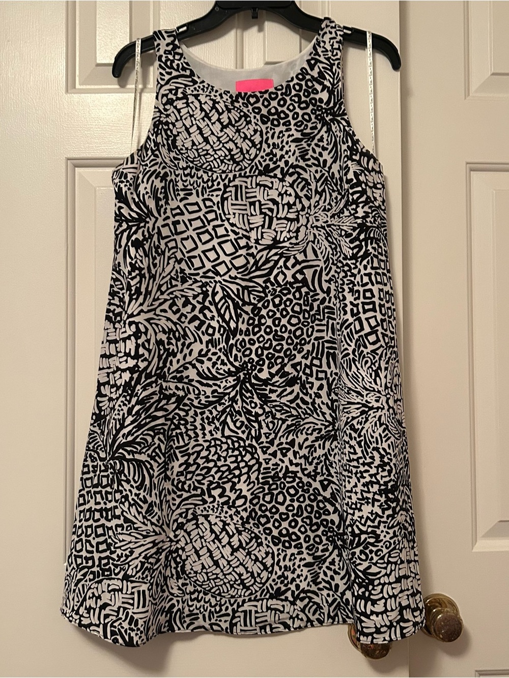Lilly Pulitzer Jackie Silk Shift Dress Onyx Home Slice Pineapple Size Small